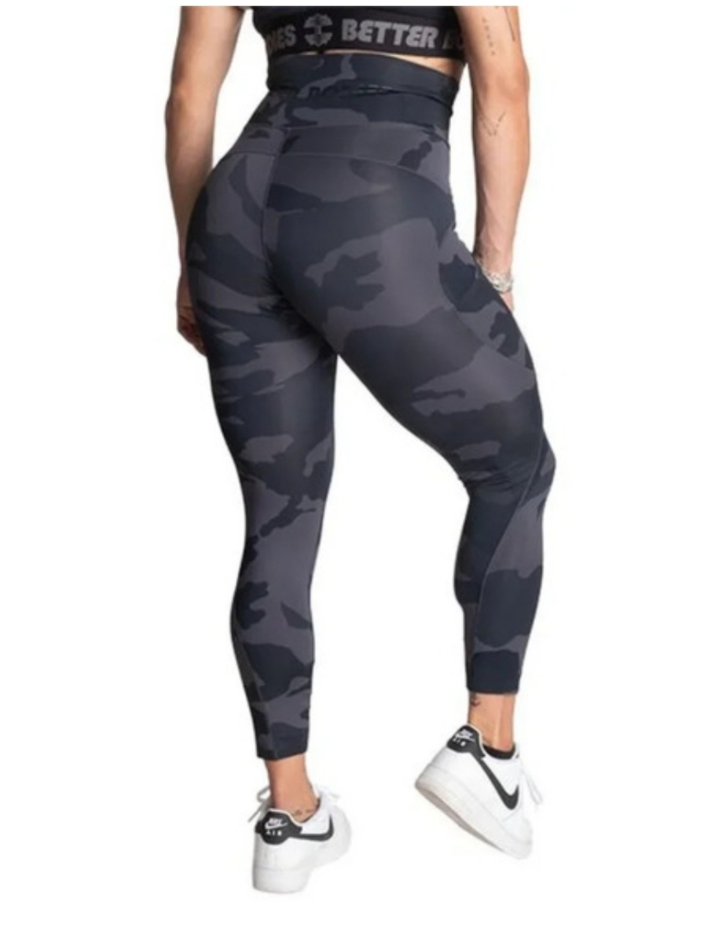 BETTER BODIES Dark Gray Camo High-Waisted Leggings - Picture 15 of 16